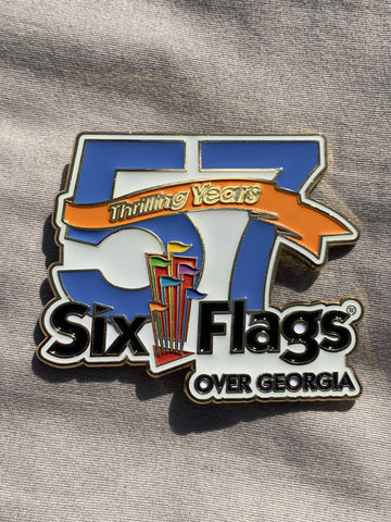 Custom Gold Platted "Six Flags Over Georgia" Pin.